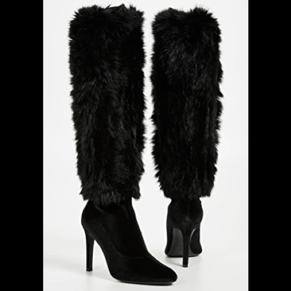 giuseppe zanotti NIB 💯fur & velvet high boots - Picture 6 of 16